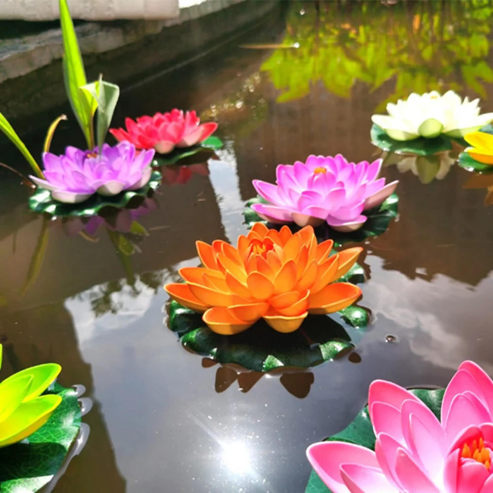 Artificial Lotus Fake Plant DIY Water Lily Simulation Floating Lotus Garden Pond Fish Tank Decoration Artificial Flowers