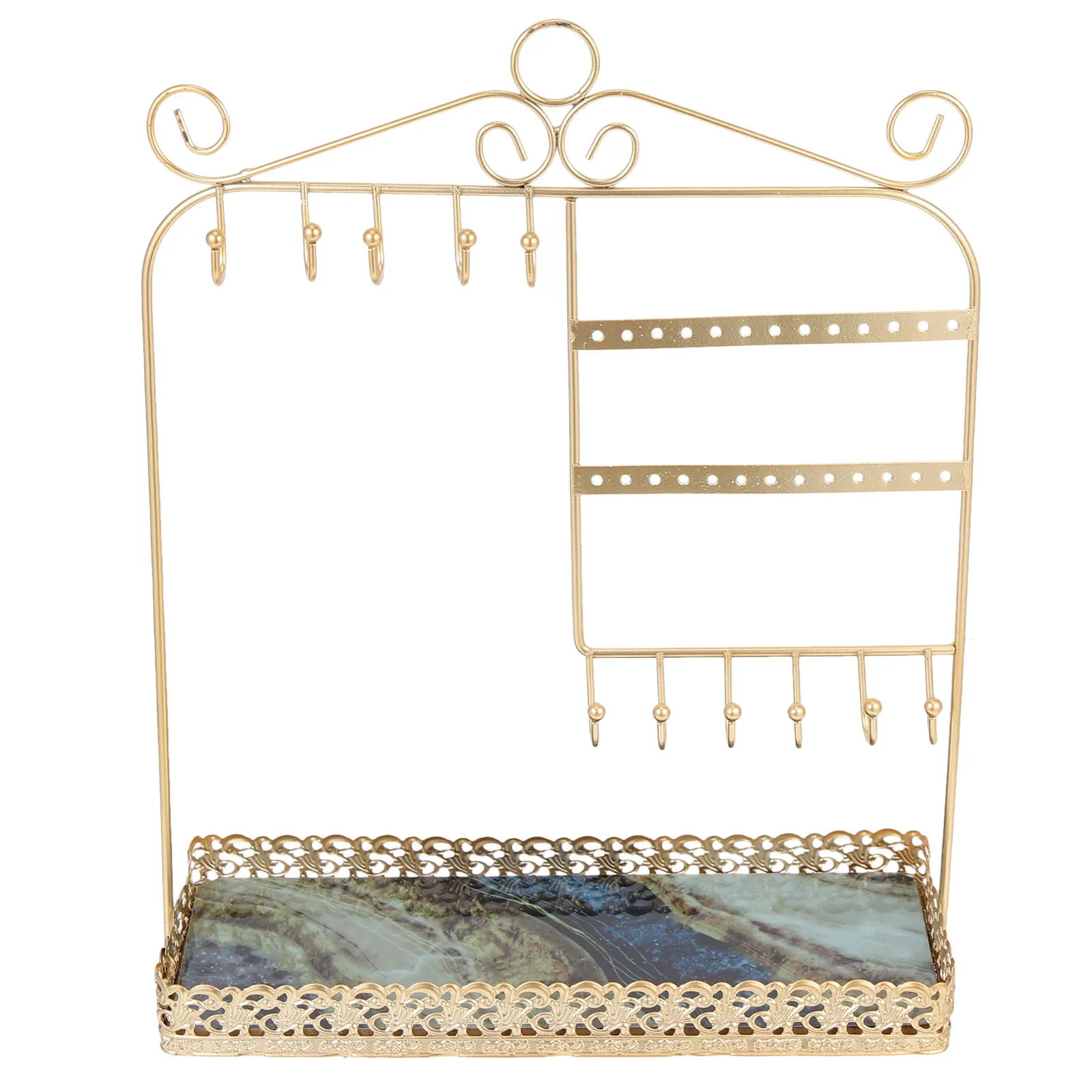 Gold Jewelry Display Rack Iron Crafts Multifunctional Earring Storage Organizer Desktop Stand Wall Hanging Rack Jewelry Holder