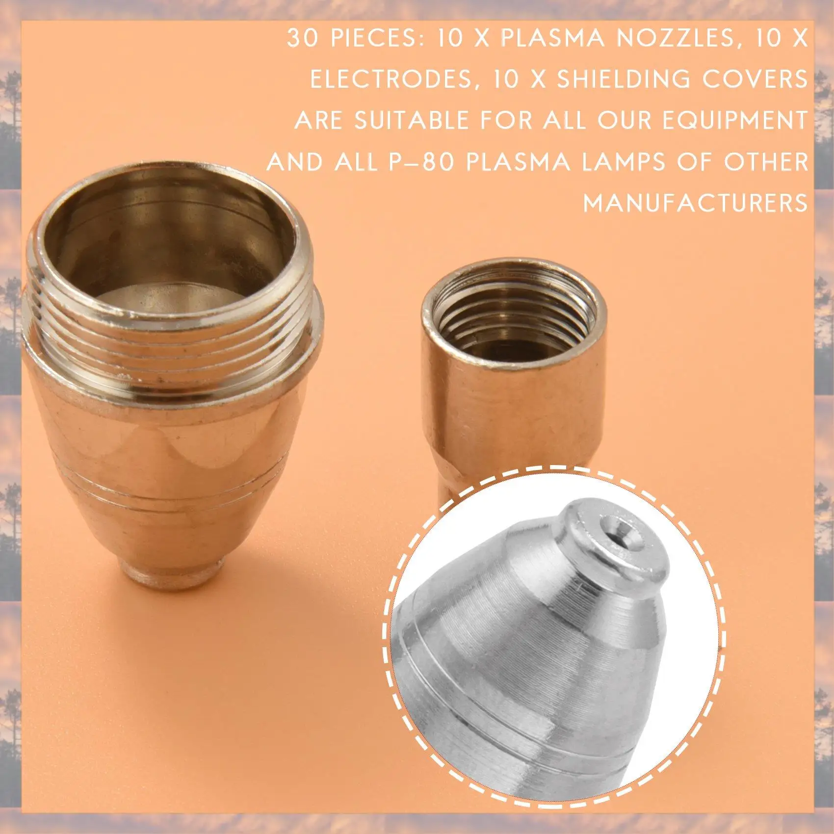 

2025 Trend 30Pcs P80 Plasma Cutting Consumables Kit, Plasma Nozzle, Electrode, P-80 Cutting Plasma Cutting Machine Torch 1.5Mm