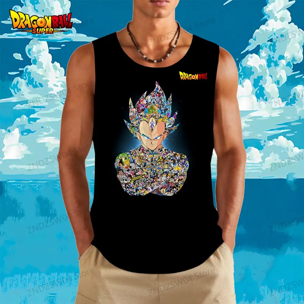 Dragon Ball Z 2024 Men's Children's Tank Top Goku Gym Vegeta Parent-child Wear Vest Cheap Clothes Harajuku Style Hip Hop 110-6XL