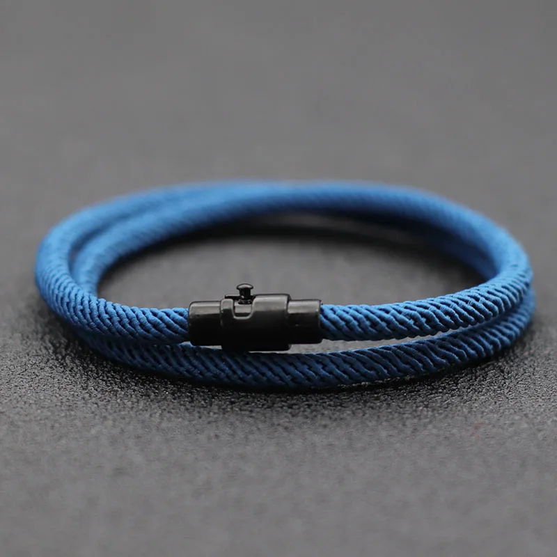 New Simple Style Men Rope Bracelet Bilayer Grade A 4mm Thread Fabric Braslet Outdoor Riding Survival Braclet Casual Accessories image 5