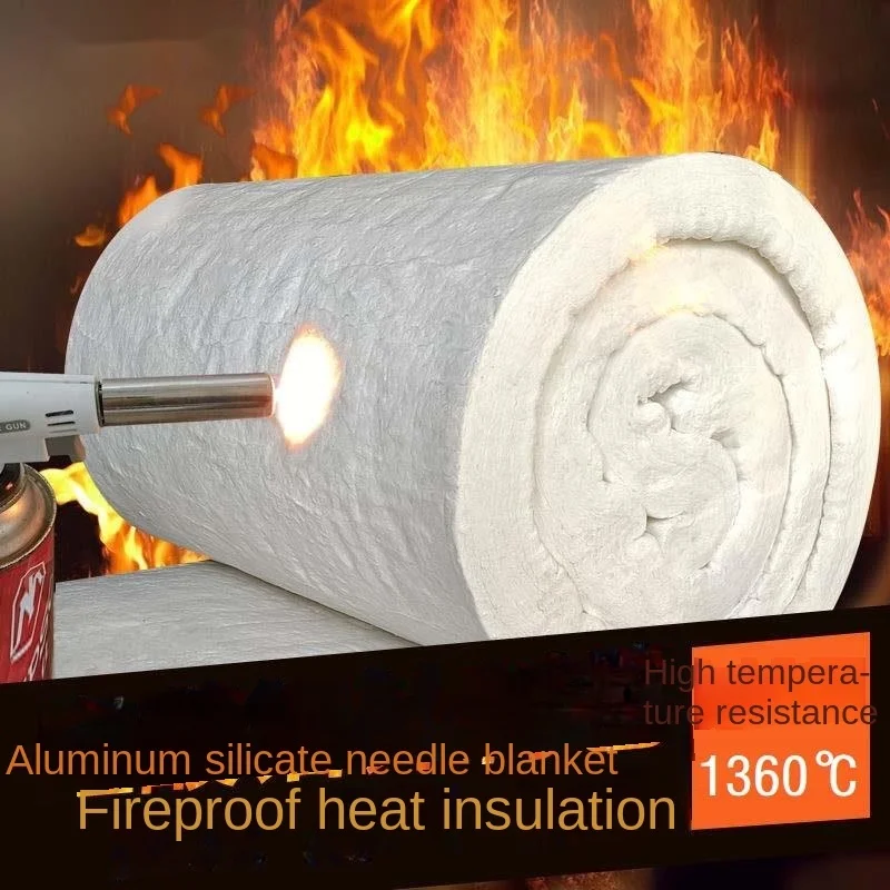 Size 50x200cm High Temperature 1360℃ Boiler Insulation Aluminum Silicate Needle Ceramic Fiber Insulation Cotton Refractory