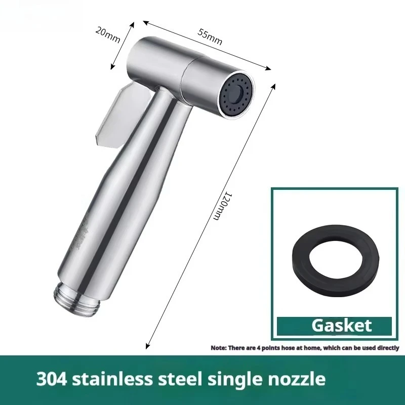 

Stainless Steel Bidet Spray Portable Grey Water Flow Control Diaper Sprayer Toilet