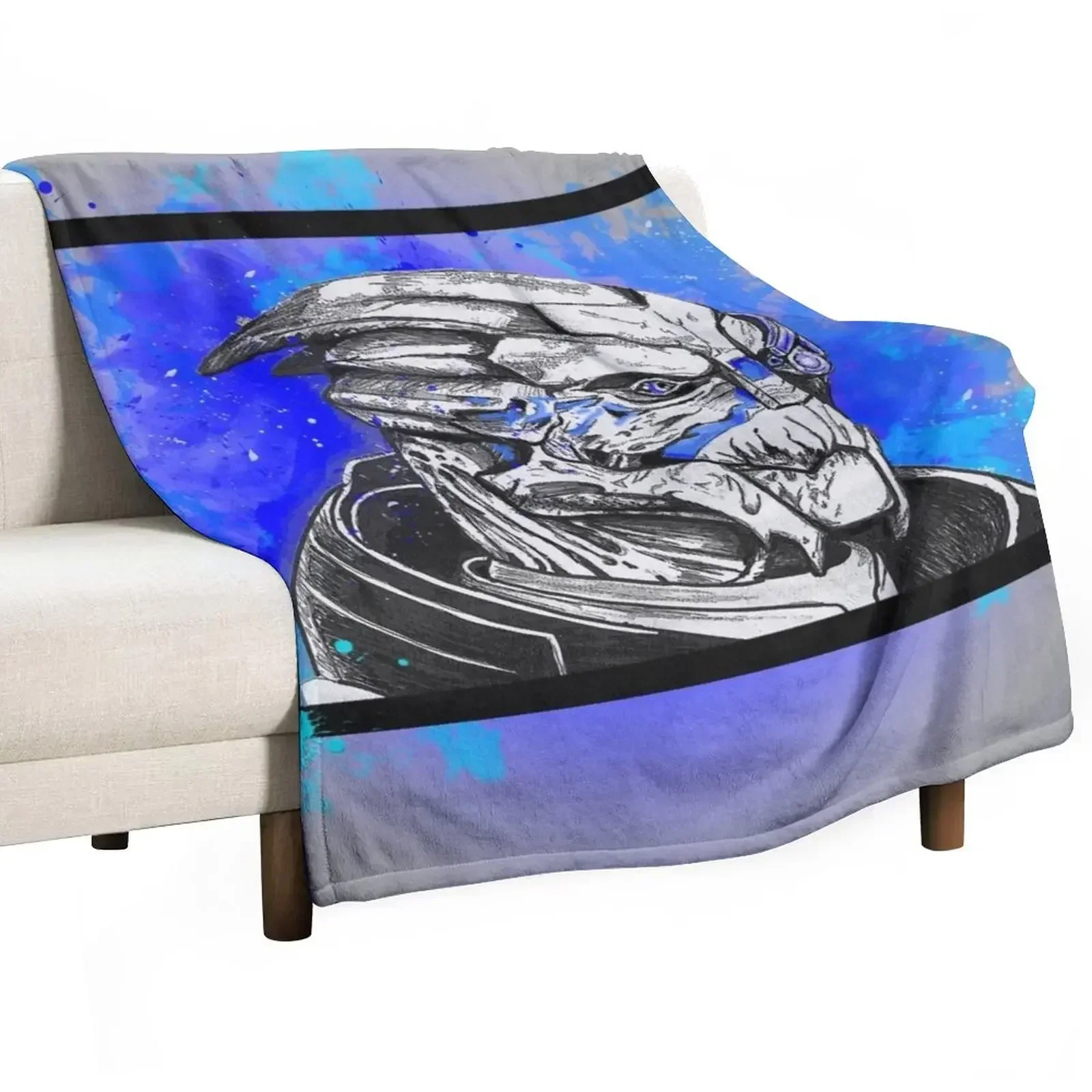 Garrus Vakarian: Mass Effect (Blue) Throw Blanket halloween Giant Sofa Thermal Blankets