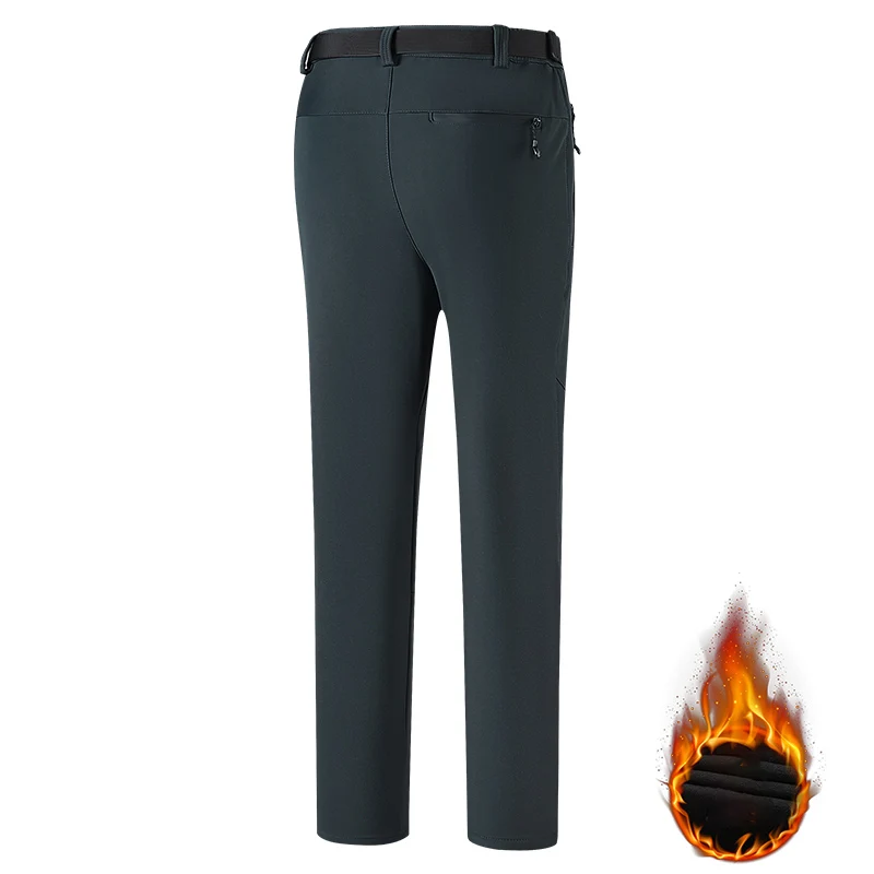 Pantalones de lana impermeables para hombre, pantalones cálidos para exteriores, pantalones gruesos transpirables para acampar, escalar y senderismo, Otoño e Invierno