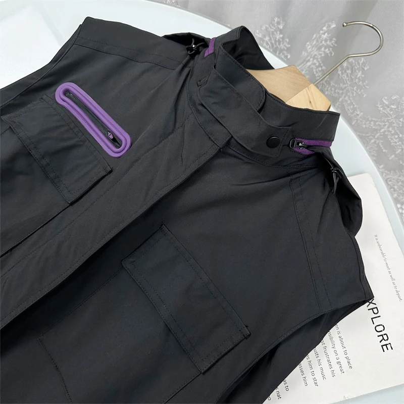 High-End Premium Spring 2025 New Style Casual Commuter Workwear Wind Vest Jacket Spun Yarn Vest Top Outerwear for Women