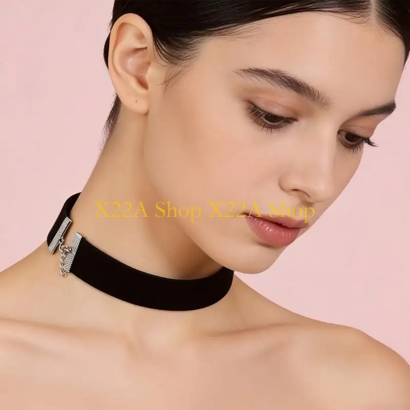 Unique Versatile Gothic Velvets Ribbon Necklace Adjustable Neckchain Suitable for Daily Wear Parties Themed Event