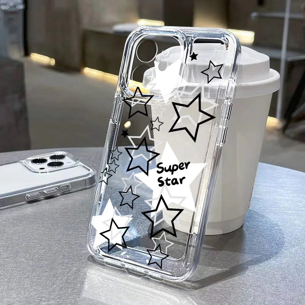 

INS Star Clear Case For Samsung A35 5G A05 A54 5G A53 A52 A34 A33 A13 A14 A73 A72 A71 A51 A32 A24 A23 A22 A12 A04E Silicon Cover