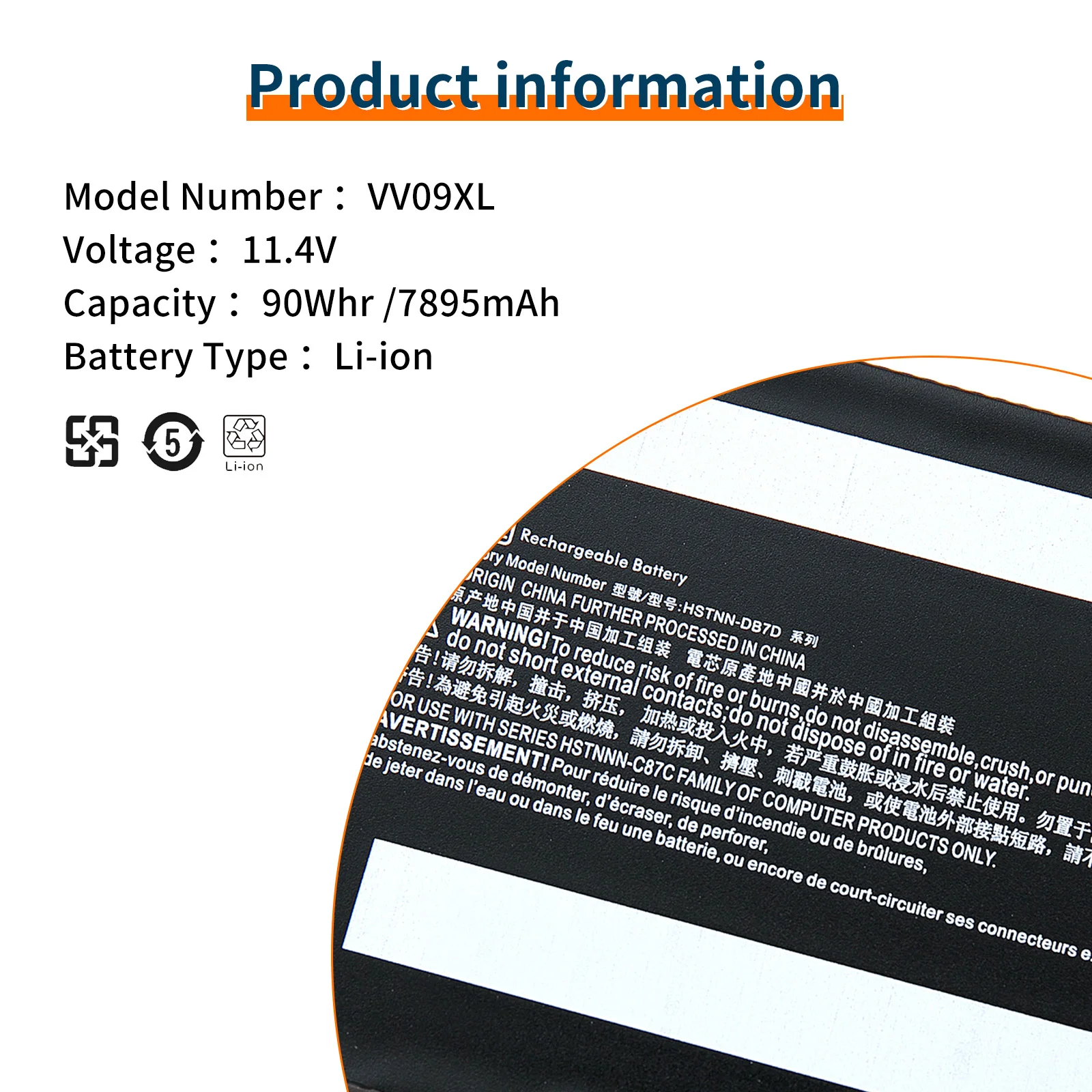 Imagem -05 - Bateria do Portátil para hp Vv09xl Zbook 15 g3 Série g4 Hstnn-db7d Hstnn-c87c 8083982c2 808398-2c1 808452005 11.4v 90wh