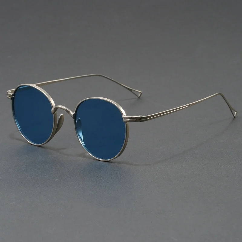 

small round frame Alloy sunglasses retro ultra-light yellow reading sunglasses unisex fashionable for man and woman