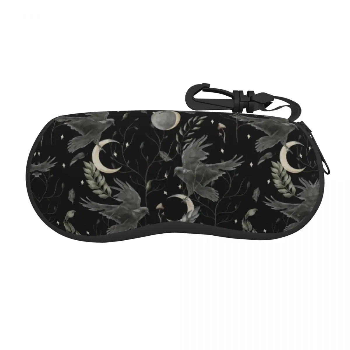 

Custom Crow Moon Shell Glasses Case Unisex Cool Halloween Spooky Witch Eyeglasses Case Sunglasses Protector Box