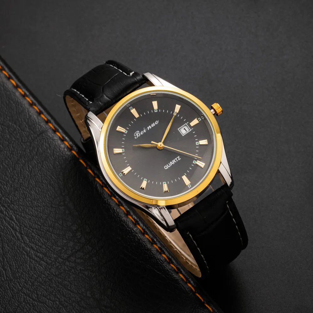 Fashion Gold Watch for Men Casual Men Business Watches Luxury Round Quartz Wristwatch Man Waterproof Watch Gifts for men