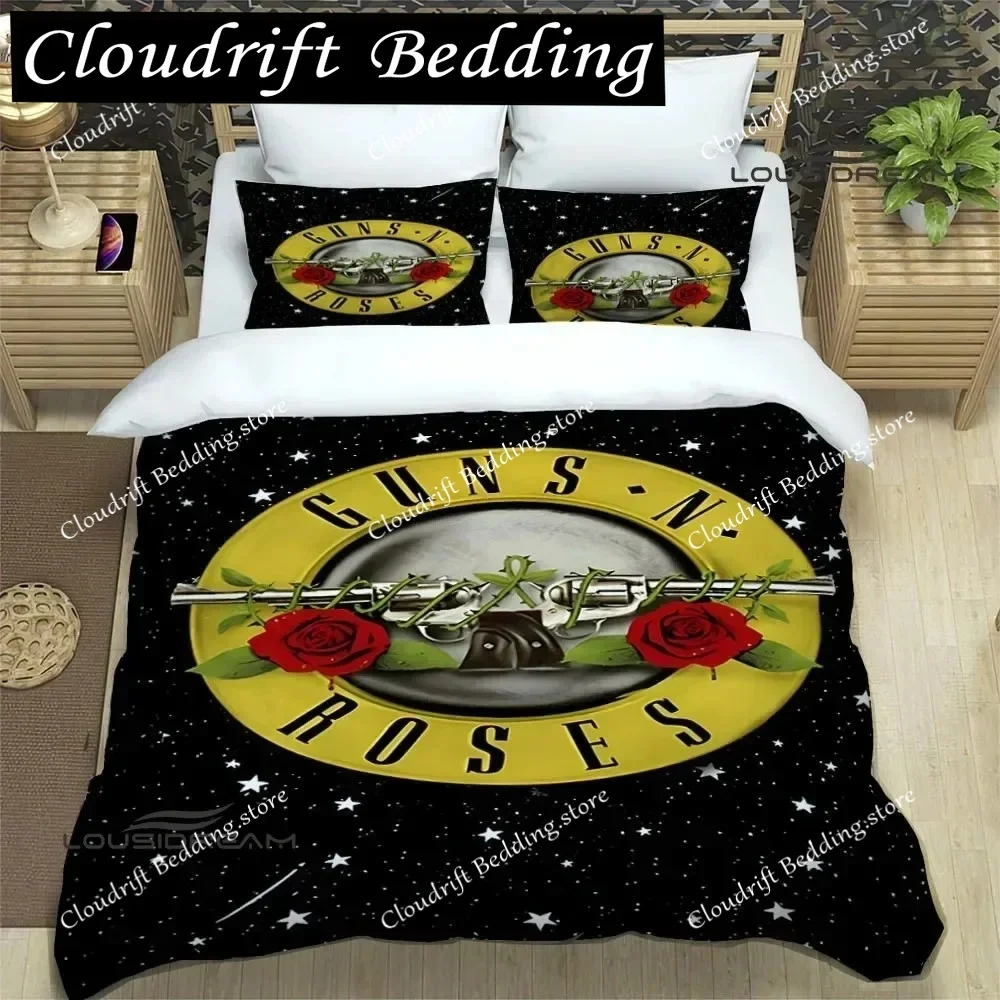 Guns N'roses Band Retro Bedding Sets Exquisite Bed Supplies Set Bed Comforter  Luxury Birthday Gift Duvet Cover Set