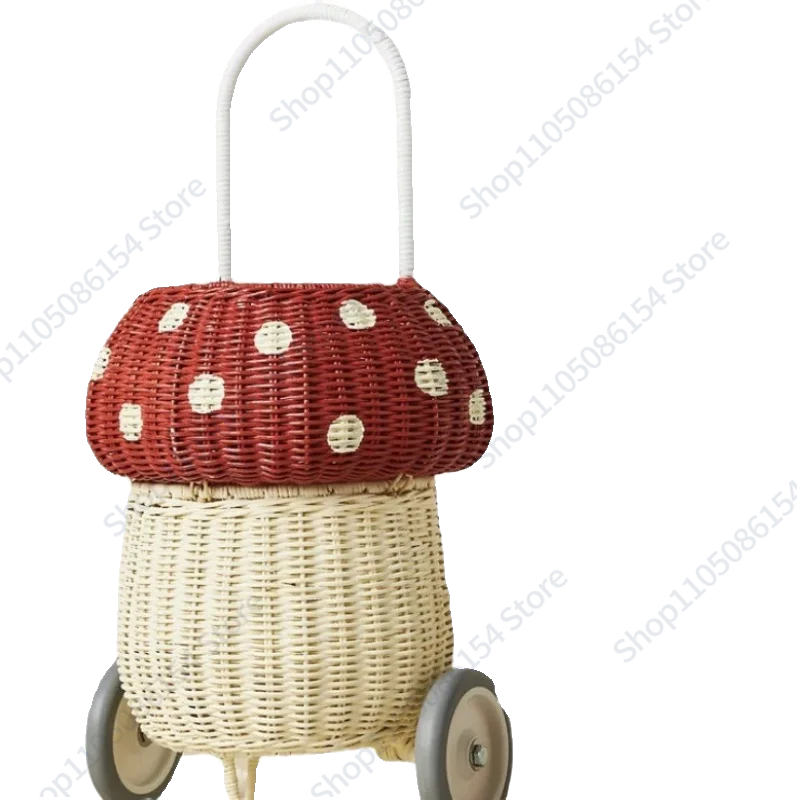 

Детская тележка-грибок из ротанга для украшения детской комнаты, игровой уголок в детском саду
