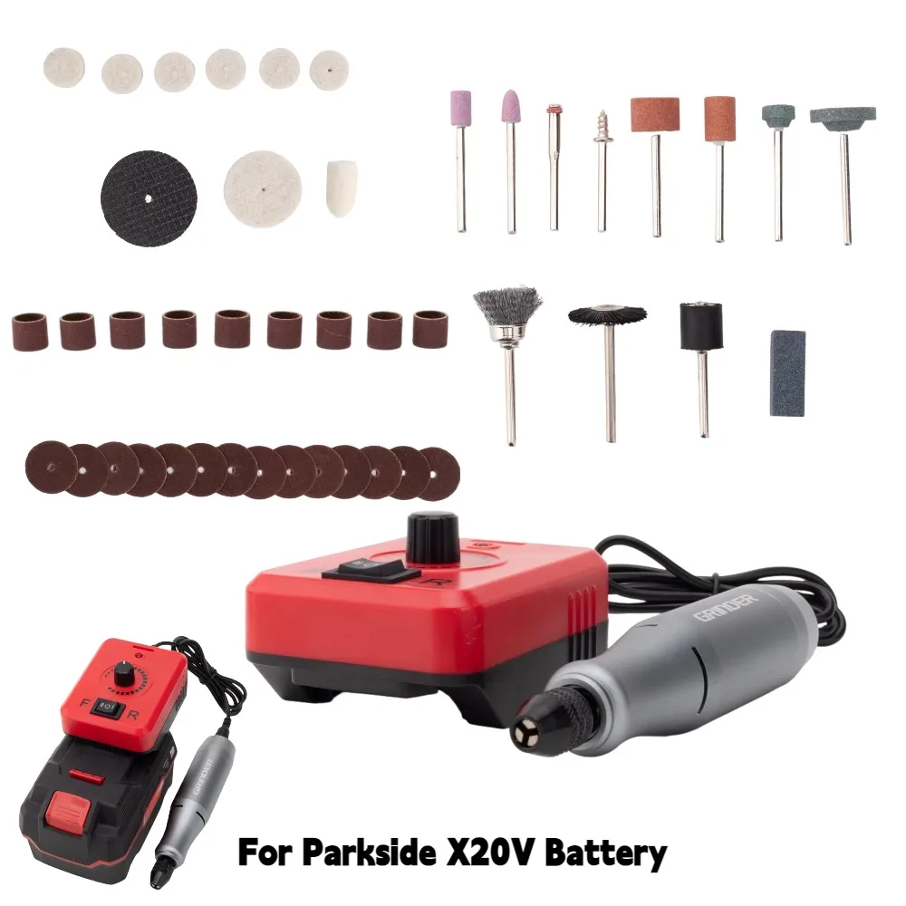 

For Lidl Parkside X20V TEAM Lithium Ion Series Portable Mini Grinder Engraver Pen Adapter with Accessory DIY Set（No Battery