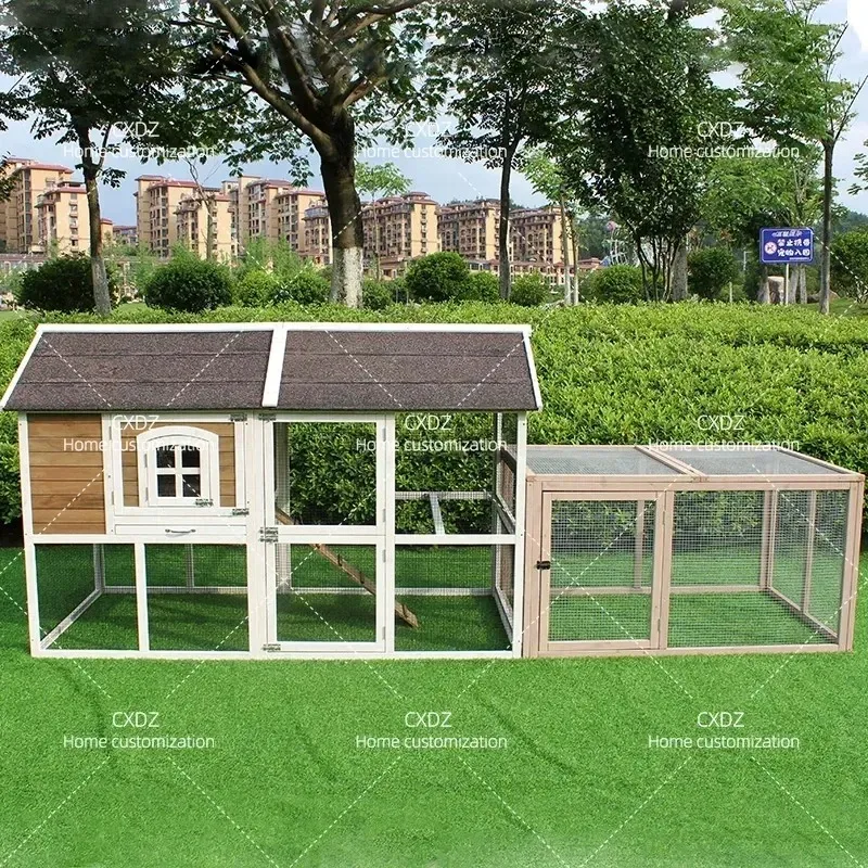 Large Outdoor Wooden Chicken Coop Rabbit Cage Pigeon House Cat Kennel Bird Cage Solid Wood Pet Enclosure for Backyard Farm