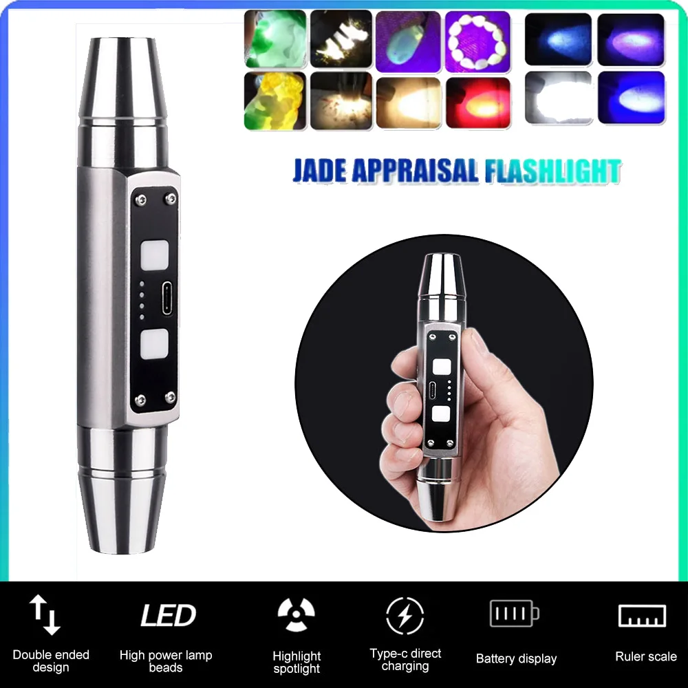 Uzun Dalga ve Kısa Dalga UV Lambaları 365nm 395nm Mineraller Fosfor Dedektörü UVA UVC Blacklight LED El Feneri Takı Taşlar Dedektörü UV