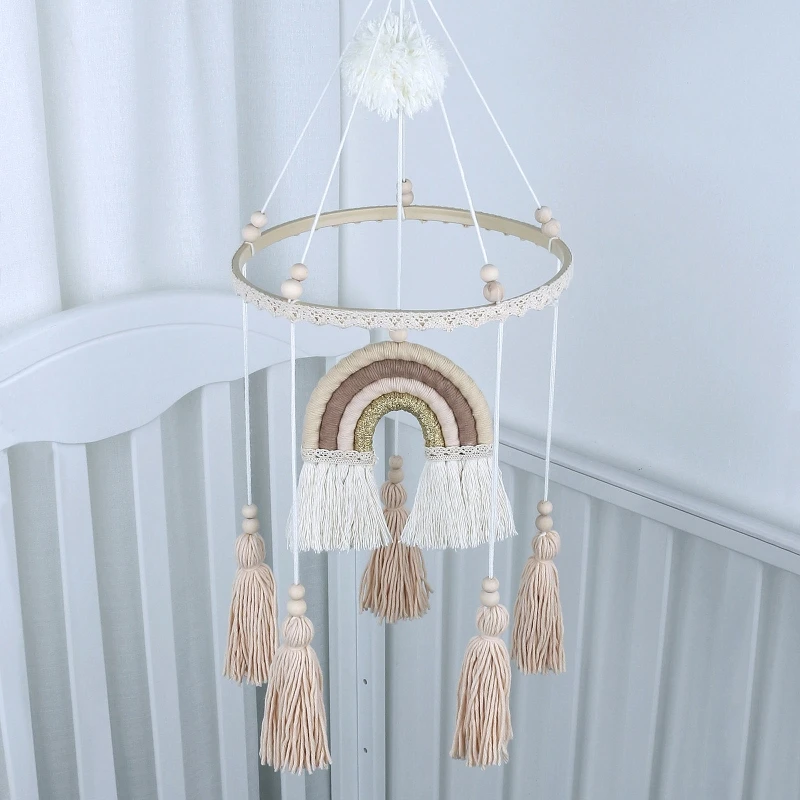 Macrame Regenboog Muur Opknoping Decoratie Boho Home Decor Feestartikelen Baby Shower Dorm Kinderkamer Bead Kwasten Ornamenten
