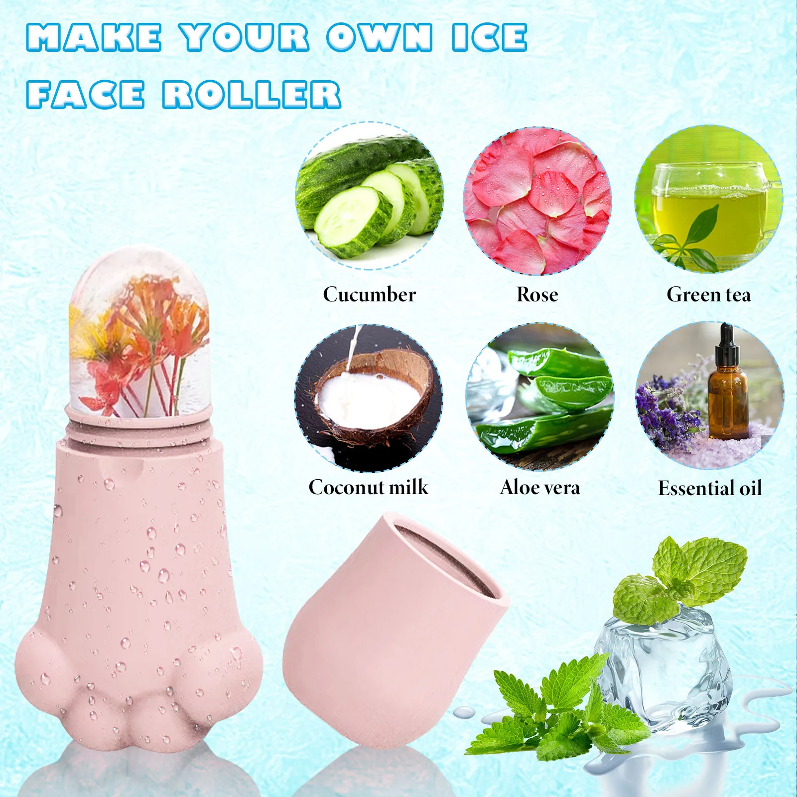 

Silicone Facial Ice Tray Massager Roller Skin Care Beauty Tool Cooling Cube Puffiness Relief Anti-Aging Skincare Device Access