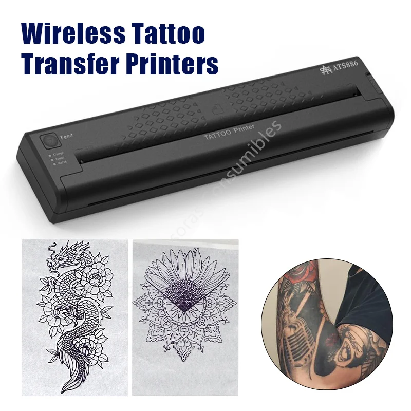 Tattoo Stencil Transfer Printer Machine ATS886 Tattoo Printers Portable Thermal Stencil Maker Line Photo Drawing Printing Copier