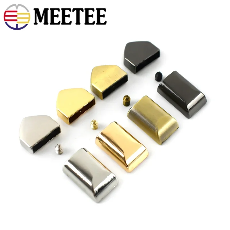 Meetee 10/30Pcs Metal Zipper Pull Tail Plug Lock Clip Zips Cord Stopper Head Screw Buckle DIY Bags Leather Hardware Accessories