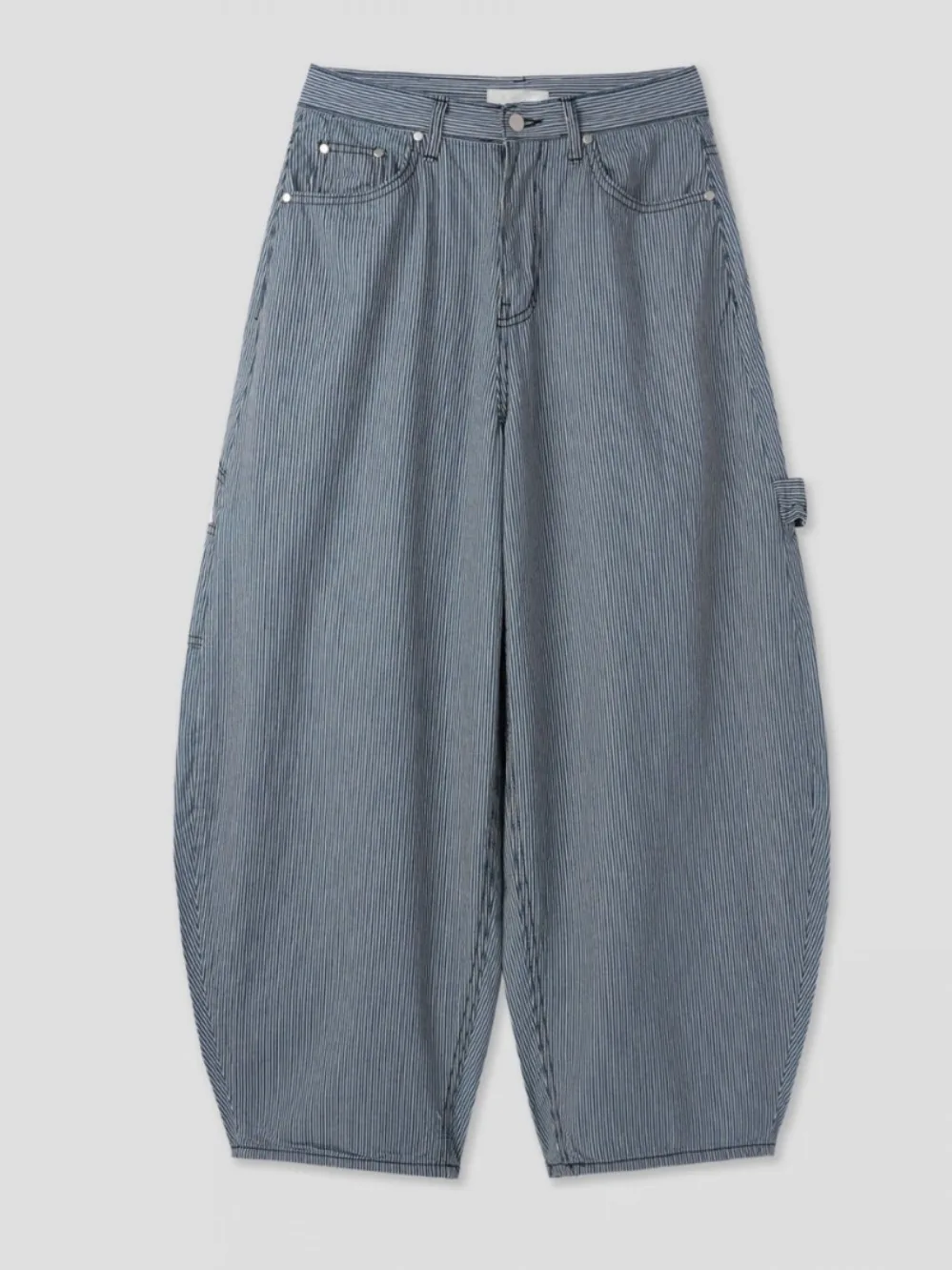 Retro Spodnie damskie z wysokim stanem w paski, proste nogawki, codzienne długie spodnie, małe etykiety, nowe letnie modne spodnie damskie.