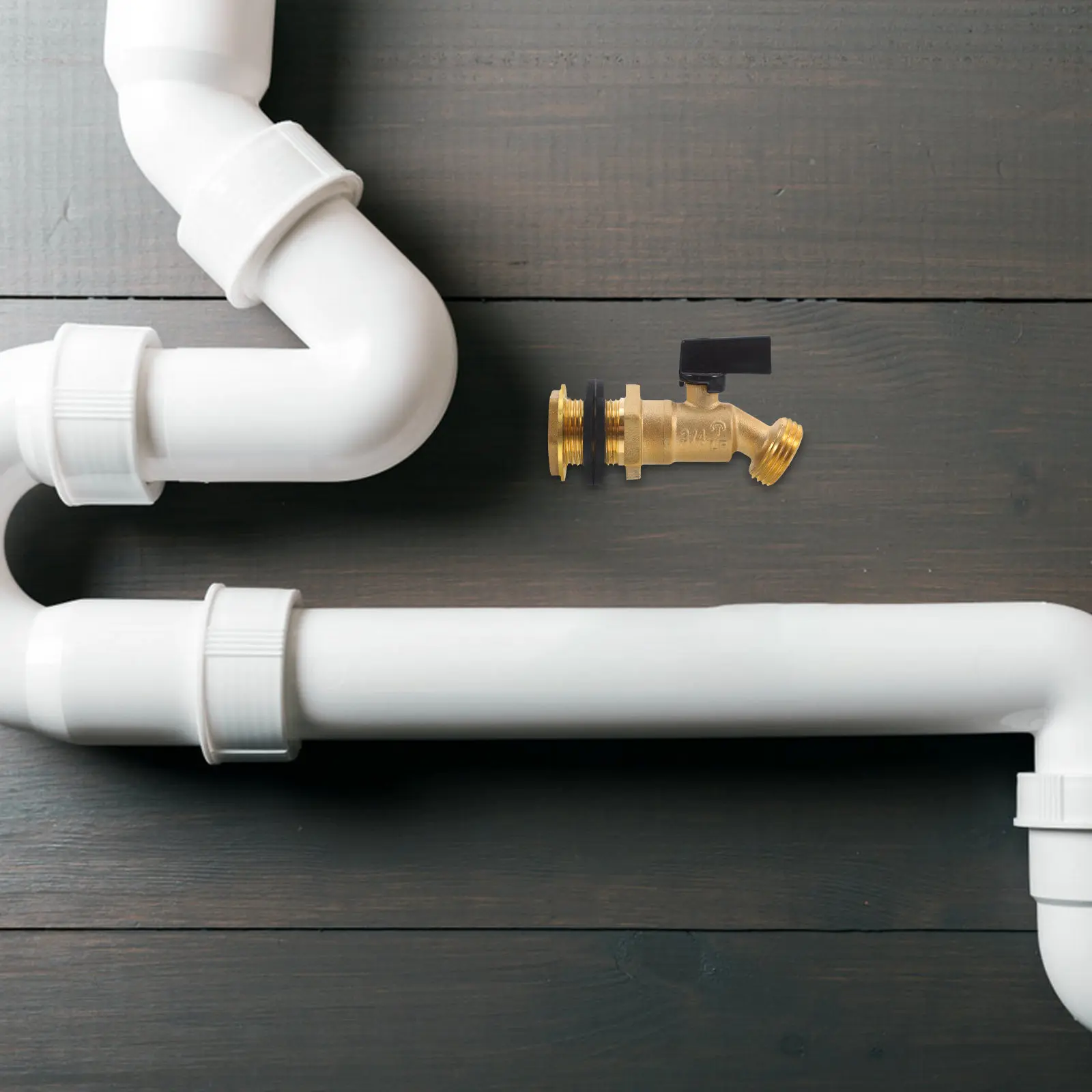 1Set Barrel Ball Valve Bulkhead Fitting Adapter Leakproof Garden Hose Connector Durable Water Tank Hose Adapter