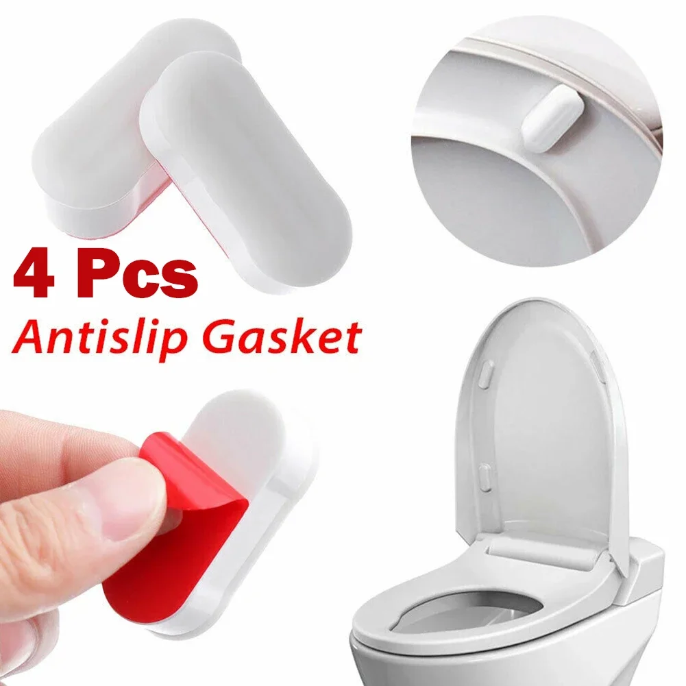 4pcs Bathroom Hardware Toilet Seat Buffer Replacement Bumpers With Strong Adhesion For Secure Toilet Seat Fixing