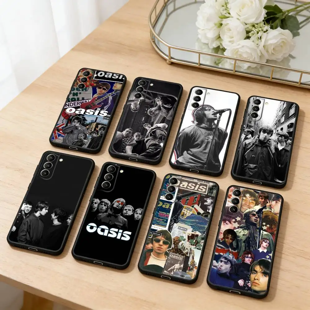 

O-Oasis Band Phone Case For Samsung S25,24,23,22,30,21,10,9,Ultra,Plus,Lite,FE,4,5 G Soft Black Case