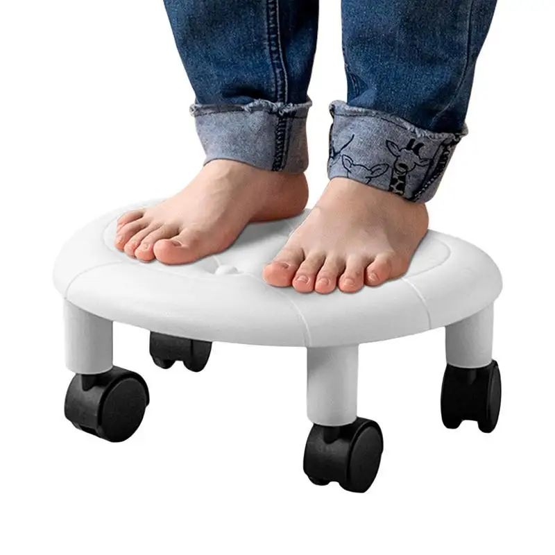 

Low Height Rolling Stool Pulley Wheel Stool 360 Swivel Pedicure Shoe Stool Low Roller Seat Rotating Low Stool Portable For Home