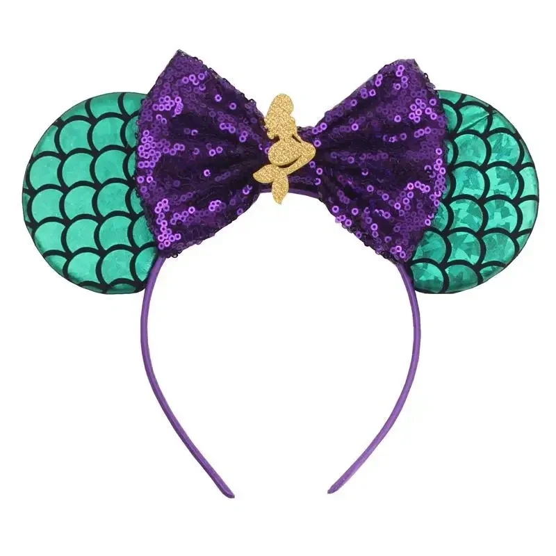 Halloween Purple Colors Mouse Ears fascia per capelli Festival con paillettes Bow Hairband Party Cosplay accessori per capelli per ragazze bambini