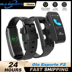 Ola Esporte F2 TWS  Smart Watch 2 In 1 BT Phone Call NFC Wireless Earphone Sport Watch  3D Curved Touch Screen  Car Answer  Band