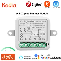 Tuya Zigbee Smart Dimmer Switch Module Support 2-Way Timer Smart Home Breaker Smart Life Remote Control With Alexa Google Home