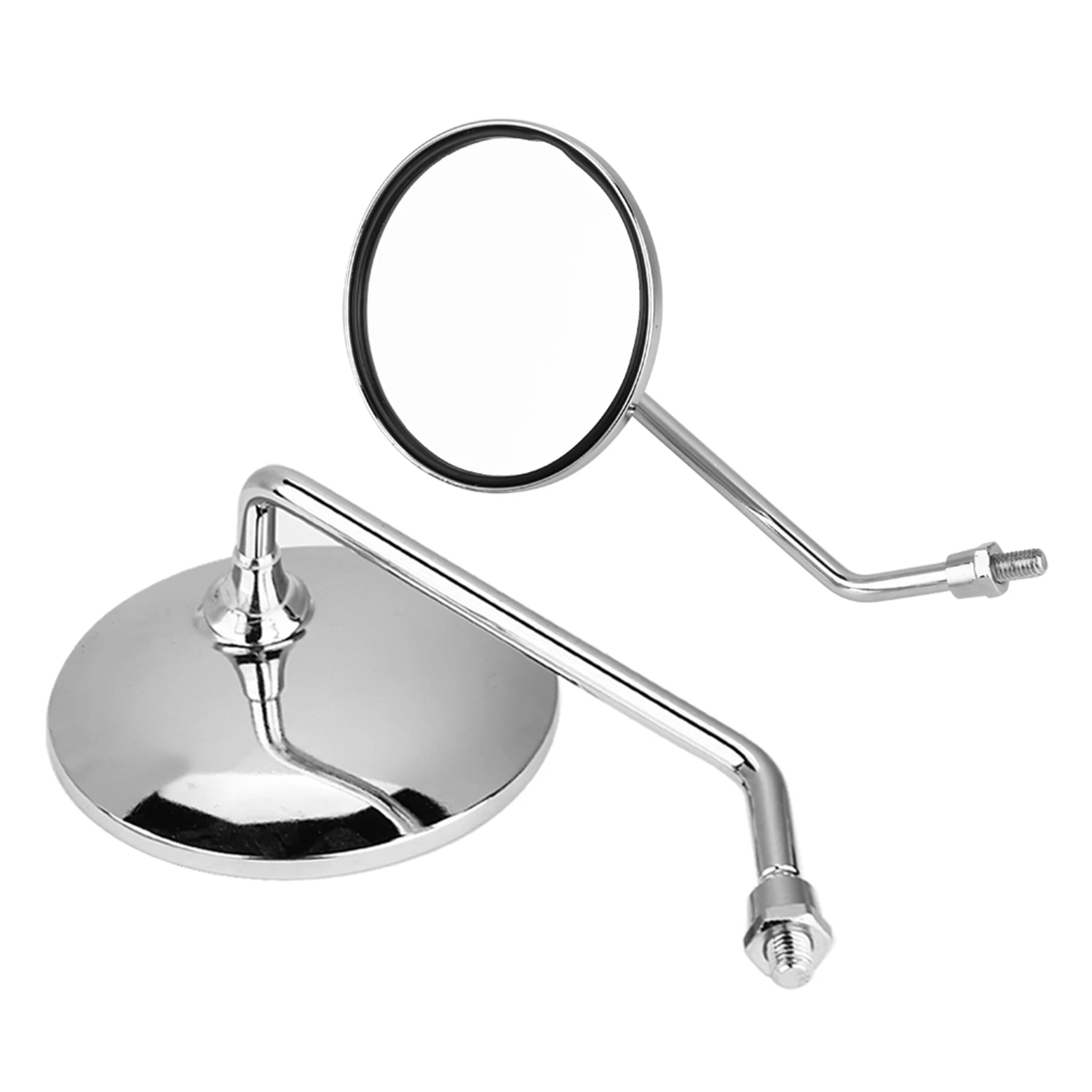 1 Pair 8mm Right and Left Side Motorcycle Rear View Mirror Round Motorcycle Rearview Mirrors Round Motorcycle Mirror