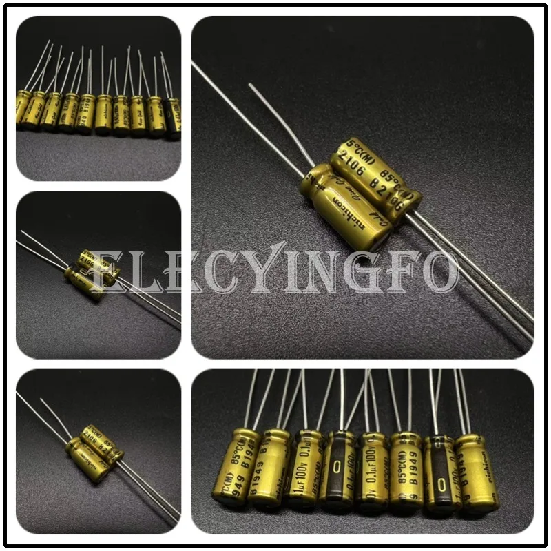 10 Teile/los Nichicon FG Serie Feines Gold 85 ° C-Kondensator, 50 V, 0,1 uF ~ 0,47 uF, 100 V, 0,1 uF ~ 4,7 uF, 5 x 11 mm, hochwertiger HiFi-Audiokondensator