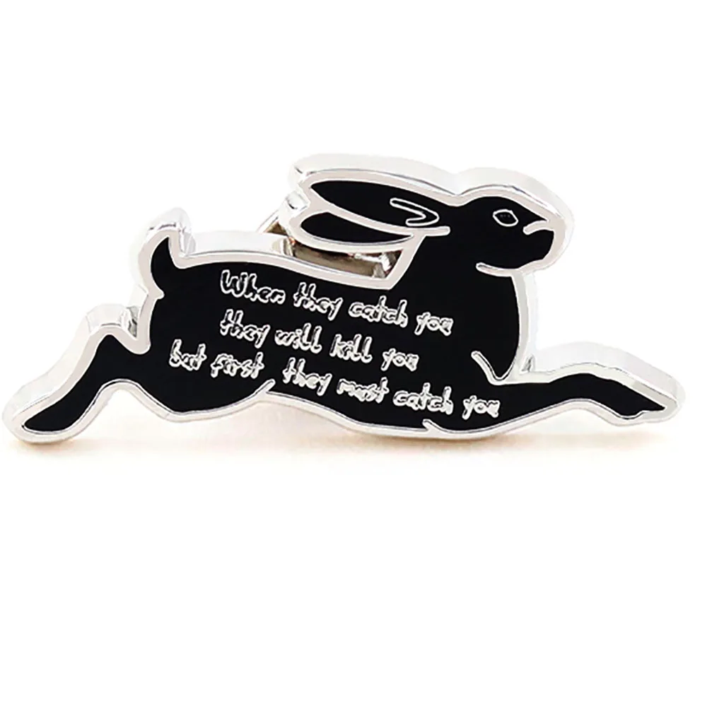Rabbit Survival Philosophy Brooch 70s Classic Novel Animation Watership Down-Quote Badge Fashion Jewelry Accessorie Decoration