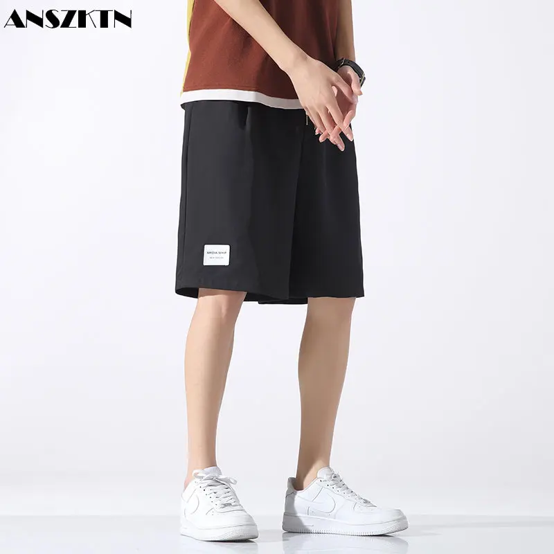 ANSZKTN 2023Running sweatpants men's trendy brand 5-point casual shorts trend summer thin five-point men's beach