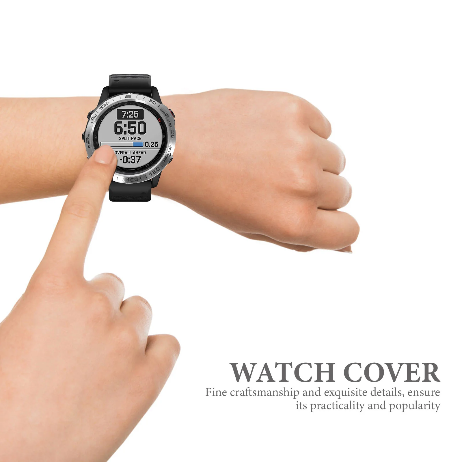 

Stainless Steel Watch Bezel Ring Protective Case for 6X Metal Cover Accessories Dirt Resistant Scratch Proof Lightweight Durable