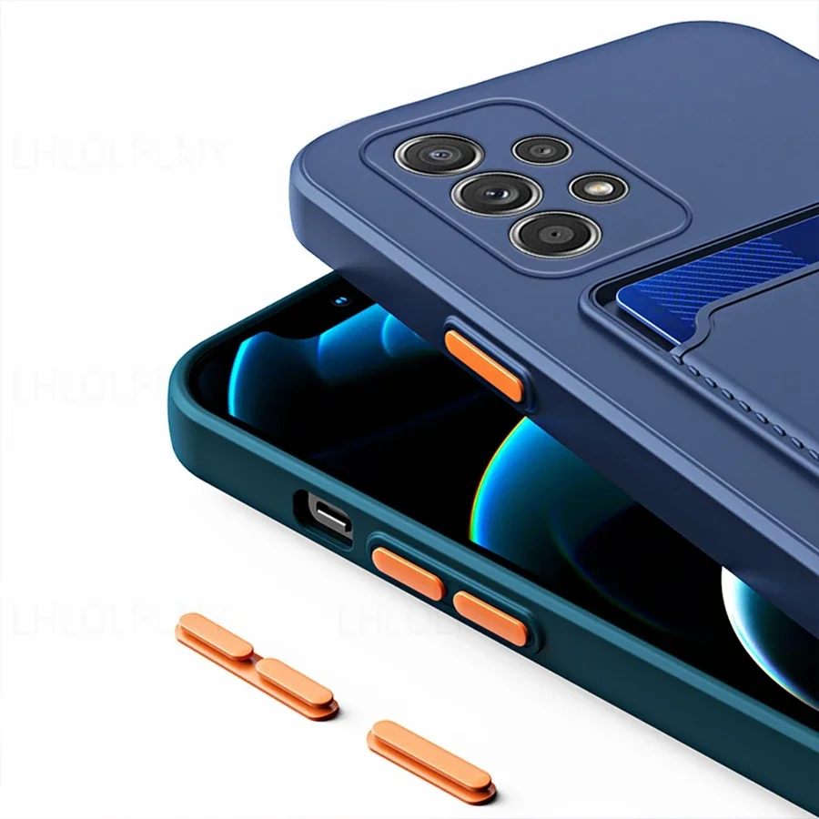 Silicon Wallet Case For Samsung Galaxy A32 A52 A52S A53 A72 A13 A33 A73 A23 4G 5G Card Holder Slot Cover
