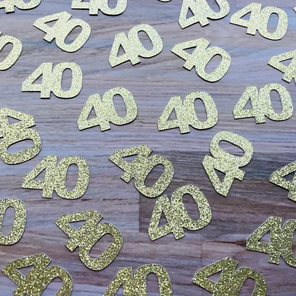 

100Pcs Birthday Age Confetti 30th/40th/50th/60th Birthday Party Decoration Glitter Confetti 70/80/90 Years Old Souvenir Supplies