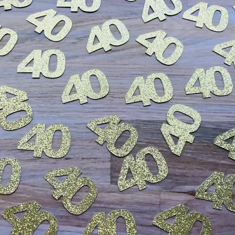 100Pcs Birthday Age Confetti 30th/40th/50th/60th Birthday Party Decoration Glitter Confetti 70/80/90 Years Old Souvenir Supplies