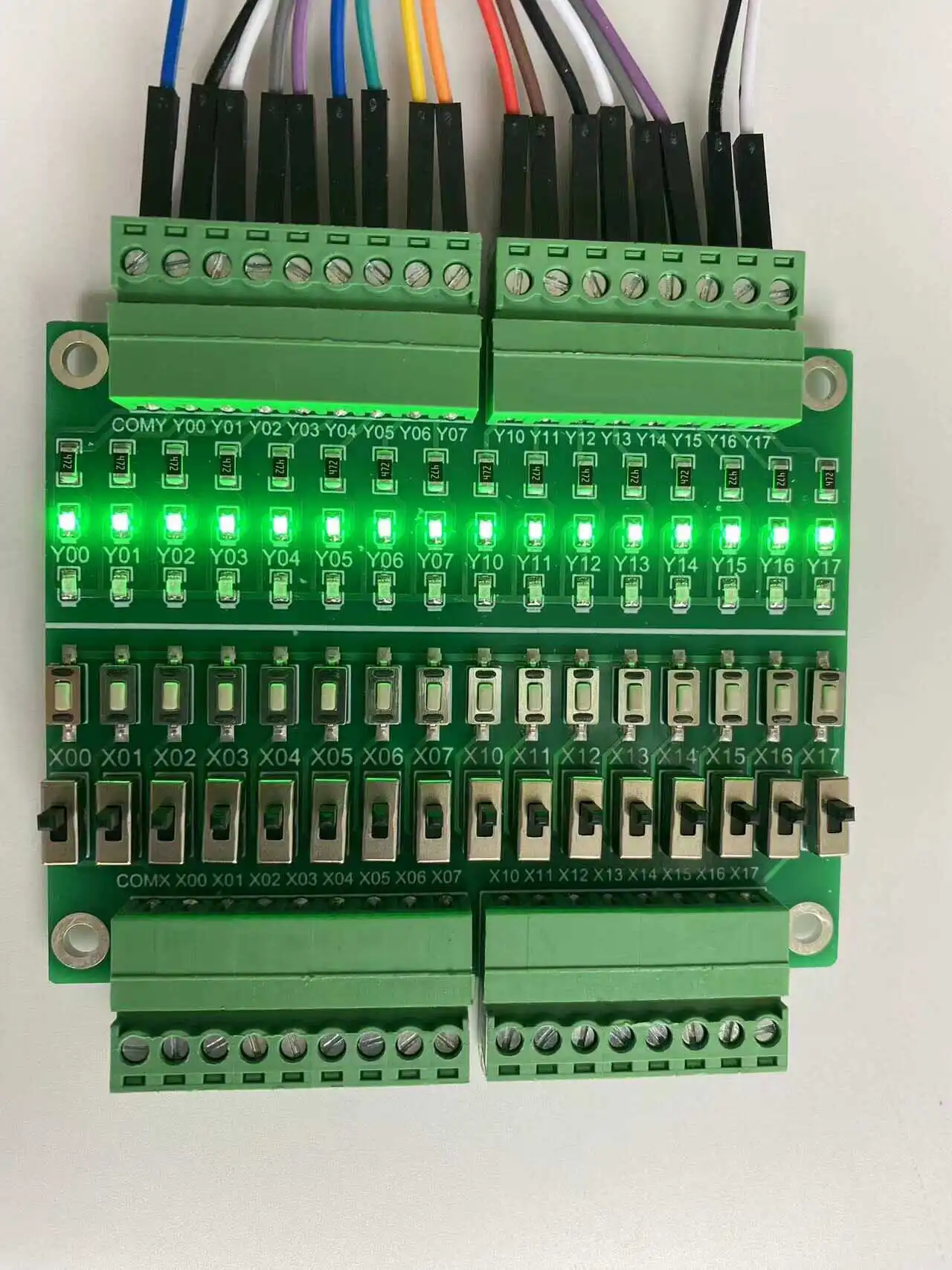 PLC debug board/simulation board/16-channel input and output test board/PLC learning accessories/switch quantity IO module