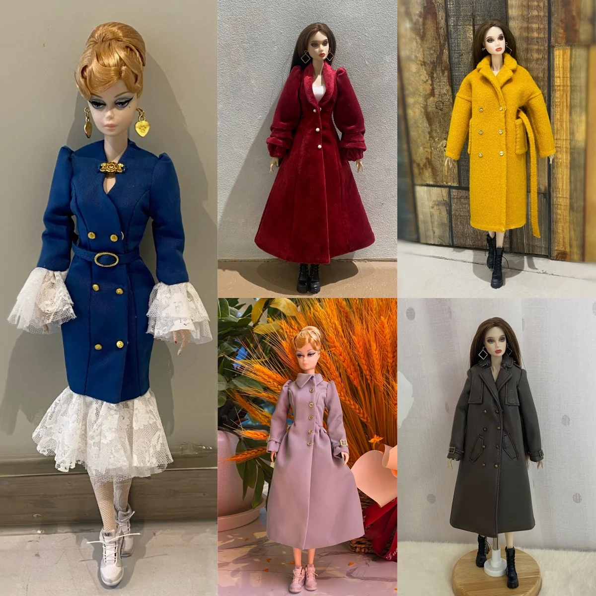 

【30days Made】1/6 Double Breasted Fishtail Coat&Leather Jacket&Red Velvet Coat&Cashmere Coat Fit IT PP FR2 ST Supermodel Body