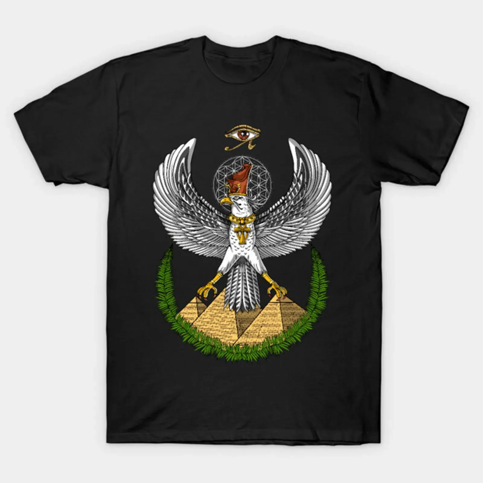 Eye Of Horus Egyptian Pyramids T Shirt vintage Washed fashion Comfortable Soft Stylish Breathable Slightly Versatile