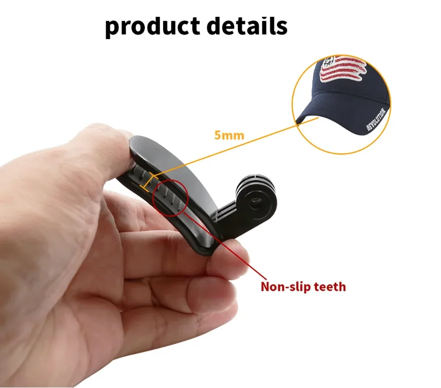 Quick Baseball Cap Clip Mount Fast Clamp Supports For Gopro Hero 13 Session insta360 ace/one rs/DJI ACTION 5 Pro 4 3 2