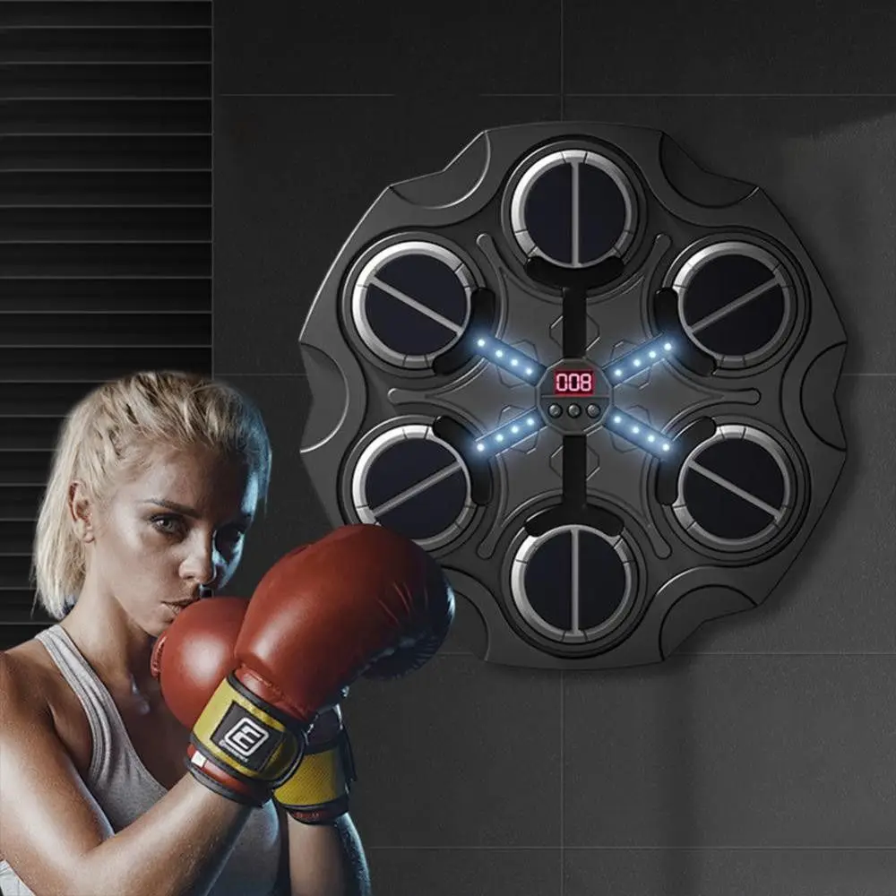 Wall Mounted Smart Music Boxing Machine Noise Reduction No Drilling Installation Boxing Wall Target Volume Adjustment