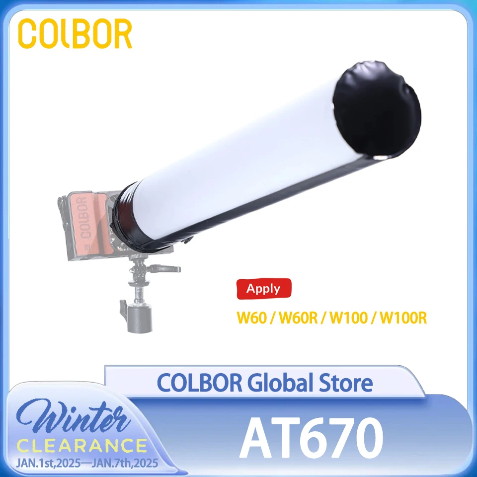 COLBOR AT670 Airsoft Tube Photography Light Accessories Inflatable Softbox Diffuser for Video Light Wonder W60 W60R W100 W100R