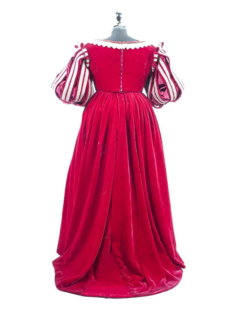 1630s Italian Renaissance Cosplay Red Dress Tudor Royal Queen Princess Fashion Costume Ball Gown Custom Made