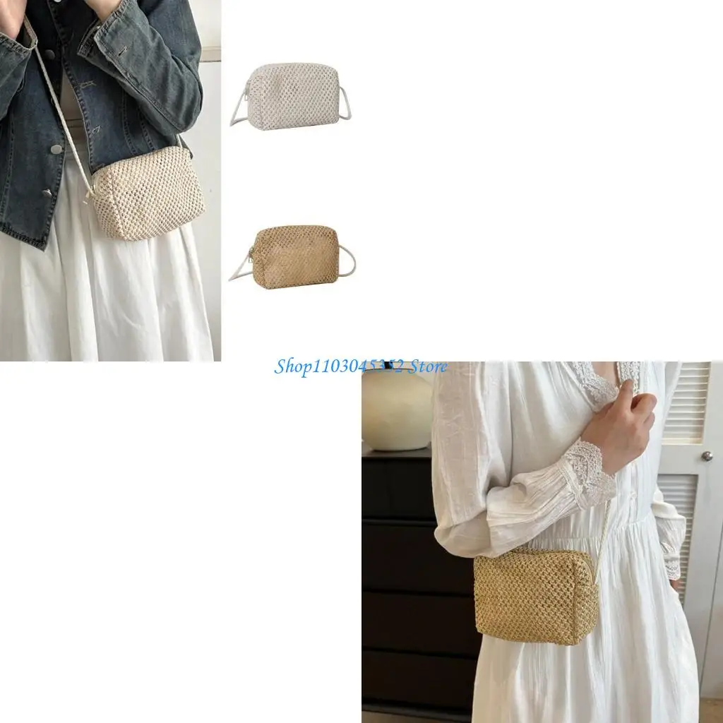 

Women Crossbody Bag Summer Straw Messengers Bag Spacious Interior Shoulder Bags Bag Phone pouches