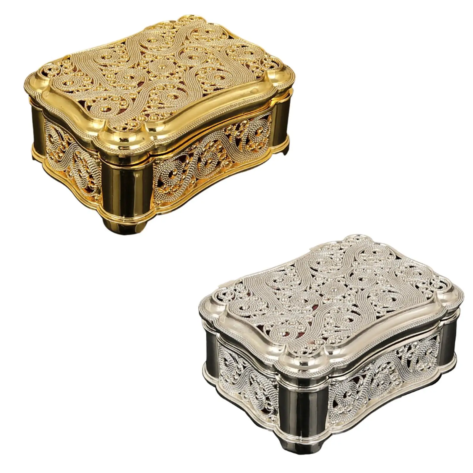 Caja de almacenamiento de joyas, tocador rectangular portátil, regalo de boda, decoración del hogar para collares, pendientes, pulseras, anillos para niñas